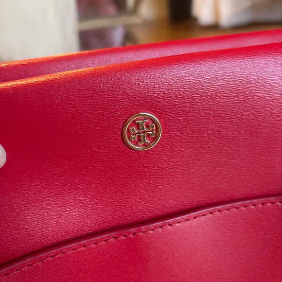 Tory Burch Parker Large Tote Cherry Apple Red - Picture 8 of 9